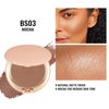 Oulac Matte Bronzer Powder Face Makeup with Mirror - Natural SunKissed Bronzer Look,Highly Pigmented Cream Bronzer, Long Lasting Glow, Easy to Blend, Vegan & Cruelty-Free BS03
