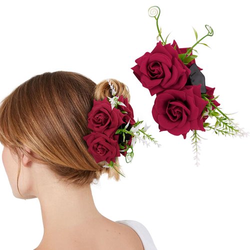 ACO-UINT Flower Hair Clips for Women, Flower Claw Clips for Thick Hair Cute Clips for Hair Flower Hair Claws, Hawaiian Rose Hair Clip Hair Accessories for Women Girls