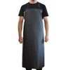 LRUUIDDE Waterproof Rubber Vinyl Apron Black - 43" Light Duty Aprons - Stay Dry - Industrial Chemical Resistant Plastic, Long Black Bib Apron for Dishwashing Work Butcher Cleaning Fish (Black-1pack)