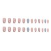 YoYoee Marble Nails Tips Short Coffin False Nails Gradient Press on Nails Full Cover Nude Cute Fake Nails for Women and Girls 24PCS