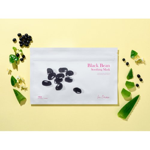 LA TRESS Black Bean Soothing Korean Face Mask, Korean Beauty Skin Care (7 Sheets)