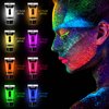 NewWay Luminous Neon Face & Body Paint Glow in the Dark Party Supplies MakeUp Cream Paint Light For Halloween Christmas 8 Color 0.7 fl oz x 16 Tubes