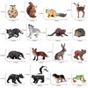 RCOMG 16pcs Forest Animal Baby Figures - Woodland Creatures Miniature Set, Cake Toppers, Educational Birthday Gifts for Kids & Toddlers