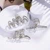 3 Pack Hair Claw Clips for Thick Long Hair, Silver Metal Wave Cross with Peal Big Jaw Clamps Hair Accessories for Women, Fashion Elegant Aesthetics Variety Hairgrip Styling Tools…