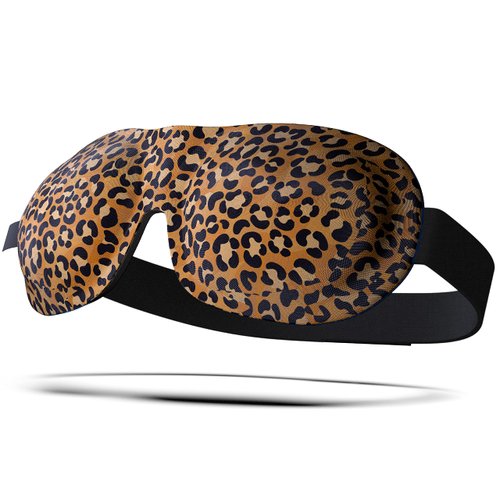 SMUG 100% Blackout Sleep Mask | Eyelash Friendly Eye Mask | Travel Sleep Cover for Men & Women | Contoured Design for Deep Sleeping | Adjustable Straps | Sleeping Mask Blindfold | Leopard
