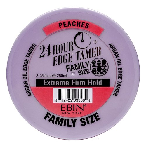 EBIN NEW YORK 24 Hour Edge Tamer Refresh (8.25oz/ 250ml, Peaches) | Extreme Firm Hold, Smooths & Tames Frizz | No Flaking or Drying | High Shine, Long Lasting, All Hair Types, Styling Gel.