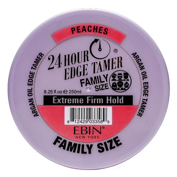 EBIN NEW YORK 24 Hour Edge Tamer Refresh (8.25oz/ 250ml, Peaches) | Extreme Firm Hold, Smooths & Tames Frizz | No Flaking or Drying | High Shine, Long Lasting, All Hair Types, Styling Gel.