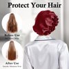 Silk Bonnet for Hair Care, Natural Silk Cap for Sleeping and Shower, Double-Lined, 6A-grade Mulberry Silk Turban Red Wine