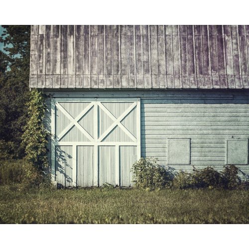 LISA RUSSO FINE ART - Vintage Barn Landscape Wall Art 8x10” Unframed Print - Soft Aqua Teal Green Rustic Farmhouse Home Decor Photography