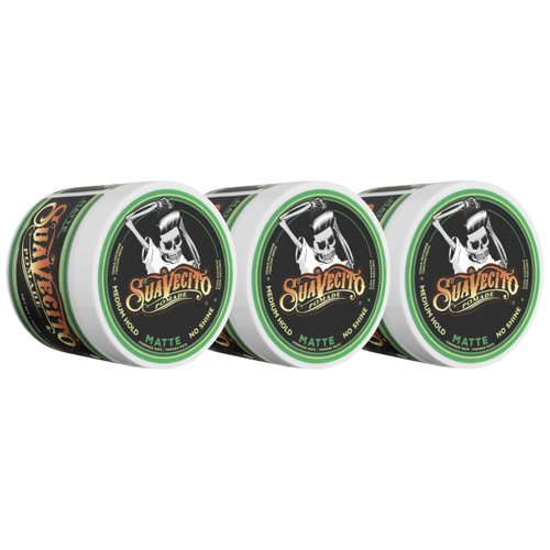Suavecito Pomade Matte (No Shine) Formula 4 oz, 3 Pack - Medium Hold Hair Pomade For Men - Matte Hair Paste For Natural Texture Hairstyles