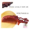Sitronugras Hair Comb -Carved Wooden with Anti-Static & No Snag Fine Tooth Wood Comb with Design in gift box (blossom)