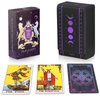 BWTY Best wishes to you Tarot Cards Holder, Leather Tarot Card Case/Box, Suitable for Standard Size Tarot Cards (2.75in x 4.75in)-Moon Phase Design (Purple)