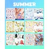 IDDFEVE 24 Sheets Seasonal Nail Art Stickers, Four Season Variety Pack All Holiday Nail Decals, Self-Adhesive Varied Design for Flowers Butterflies Halloween Christmas Spring Summer Fall Decoration