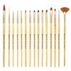 Beaute Galleria 15 Pieces Nail Art Brush Set for Detailing, Striping, Blending, One-Stroke Nail Art with Gel Brushes, Painting Brushes, 3D Brush, Dotting Tool, Fan Brush and Liner