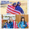10 Pcs 4th of July Glitter Cheer Hair Bows 8'' Patriotic Cheerleader Hair Bows Red White Blue America Flag Hair Bow with Elastic Ponytail Holder Independence Day Hair Accessory for Kids (Stylish)