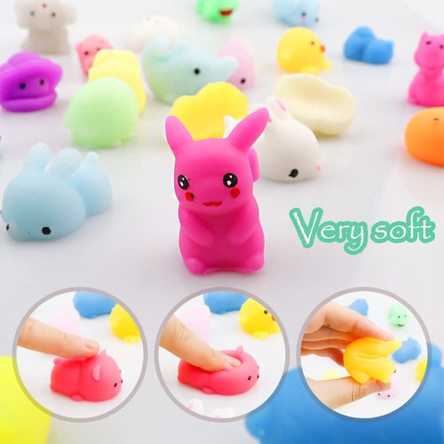 TCOTBE 50 Pcs Mini Stress Relief Toys,Mini Squishies Kawaii Animal ,Stress Reliever Anxiety Toys for Kids Adults, for Halloween Christmas Easter Party Favors, Classroom Prizes, Birthday Gifts