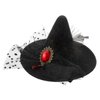 Beaupretty Witch Hat Hair Clip Witch Mini Top Hat Halloween Mesh Flower Witch Hat Fascinator Hat Halloween Costume Dress up Party Supplies, Black