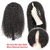 V SHOW 20 Inch V Part Deep Wave Human Hair Wigs Glueless for Women V Part Wig Human Hair No Leave Out Curly Wave Upgrade U Part Wigs 150% Density 20inch Natural Black Color