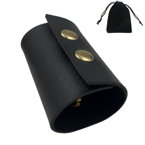 Black Leather Hair Ties Leather Hair Cuff Leather Ponytail Holder Leather Hair Wrap For Motorcycle Riding Ponytail Wraps For Long Hair