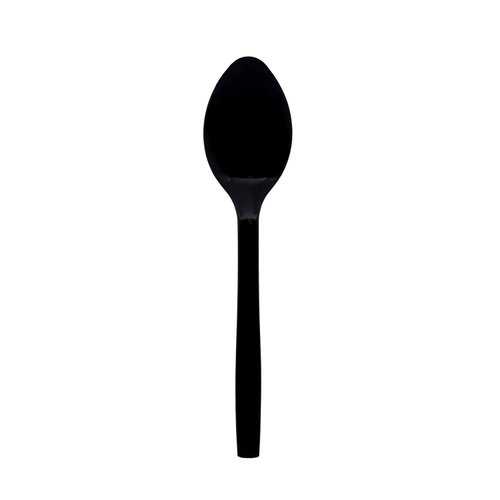 Party Essentials Hard Plastic 9" Serving Spoons, Black, 12 Count