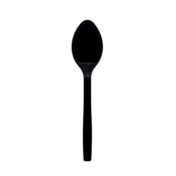Party Essentials Hard Plastic 9" Serving Spoons, Black, 12 Count
