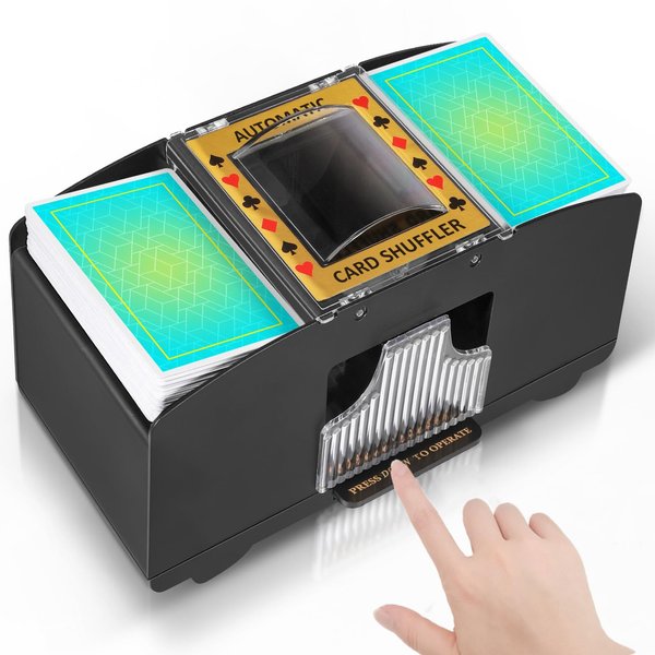 Anzid Automatic Card Shuffler 2 Deck,Battery-Operated Playing Card Shuffler,Poker Shuffler for Home Card Game