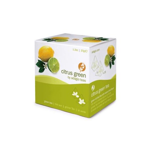 Adagio Teas, Citrus Green, Tea Bags, 15-count Package (Pack of 1)