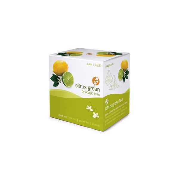 Adagio Teas, Citrus Green, Tea Bags, 15-count Package (Pack of 1)