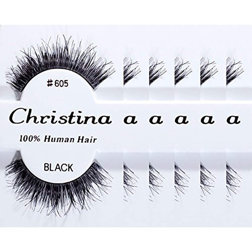 Christina 100% Human Hair False Eyelashes (605-6 Pack)