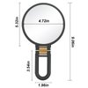 Martvex 1x 30x Magnifying Travel Mirror, Hand Mirror with Handle - Double Side Hand Held Mirror with 1x30x Magnification & Foldable Handle, Portable Travel Makeup Hand Mirror for Women (Black)