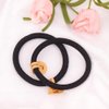 50Pcs Black Hair Ties for Women, Seamless Hair Elastic Bands for Thick Thin Hair, Ponytail Holder Black Hair Ring Head Rope