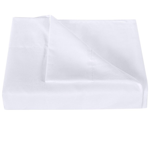 NTBAY Queen Flat Sheet Only - Brushed Microfiber Flat Sheet - Soft, Wrinkle-Free, Fade-Resistant, Stain-Resistant, Top Sheet, Hotel Quality Flat Bed Sheet, White