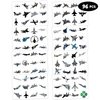 8 Sheets (96PCS) Fighter Jet Temporary Tattoos Themed Birthday Party Supplies Decorations Favors Stickers for Kids Boys Girls Gifts Classroom School Prizes Rewards