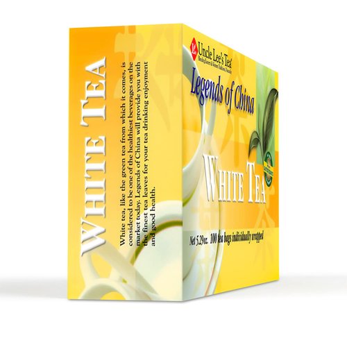 Uncle Lee’s Legends of China White Tea, 100% Natural Premium White Tea Bags, Light & Delicate Flavor, Use for Hot Tea, Cold Brew Tea or Iced Tea Beverages, 100 Tea Bags per Box