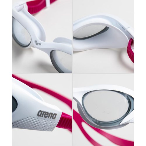 ARENA The One Woman Swim Goggles for Women Watertight Fit Orbit-Proof Seals Anti-Fog Polycarbonate Non-Mirror Lens, Smoke/White/Purple