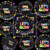 Glow in The Dark Party Supplies - Include Glow in The Dark Plates, Napkins and Fluorescent Tablecloths for Glow Party Supplies Black Light Neon Party Decorations, Serve 20