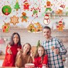 52 Pcs Christmas Gingerbread Man Party Hanging Swirl Decorations, Merry Gingerbread Man Snowflake Christmas Tree Ceiling Hanging Streamers Swirl for Xmas Winter New Year Holiday Party Supplies