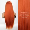forfeels Long Orange Wig For Women 28 Inches Long Orange Ginger Synthetic Wigs Natural Looking Orange Synthetic Hair Wigs Straight Synthetic Wig With Bangs