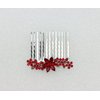 Faship Gorgeous Red Rhinestone Crystal Floral Small Hair Comb