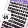 GAQQI Lash Clusters, Cluster Eyelash Extensions 110 Cluster Lashes, Wispy Volume Eyelash Clusters 10-14mm, Multilayered 3D Fluffy Individual Lashes, Soft and Thin Band (3D-GQ08)