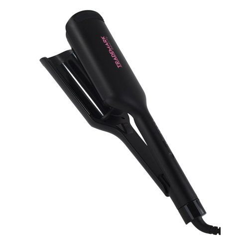 Trademark Beauty Babe Waves X - Double Barrel Wave Curling Iron, Hair Waver Tool, Adjustable Temperature Hair Curler, Hair Styling Tools, 1.25" - Pink
