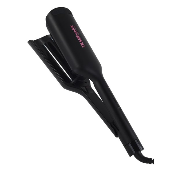 Trademark Beauty Babe Waves X - Double Barrel Wave Curling Iron, Hair Waver Tool, Adjustable Temperature Hair Curler, Hair Styling Tools, 1.25" - Pink