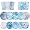 Bezkega Winter Party Plates and Napkins,Snowflake Party Supplies 60pcs Winter Wonderland Paper Plates and Napkins for Christmas Holiday Winter Party Supplies