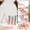 Manicure Set-Stainless Steel Nail Care Set-12 in 1 Professional Ingrown Toenail Clipper Grooming Tool-Pedicure Kit & Toe Nail Cutter-Thick Nail Scissors Toiletries with Cuticle Trimmer (Rose Gold)