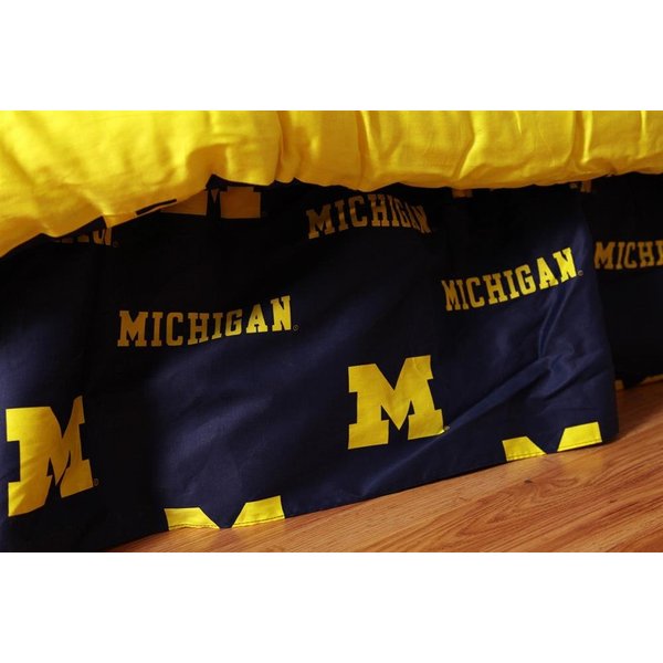 College Covers Everything Comfy Michigan Wolverines Dust Ruffle Bed Skirt, Full