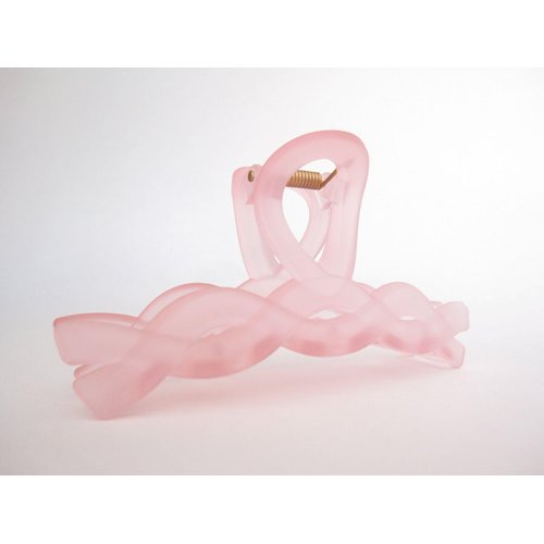 Generic Long clear frosted pink hair claw clip for long hair