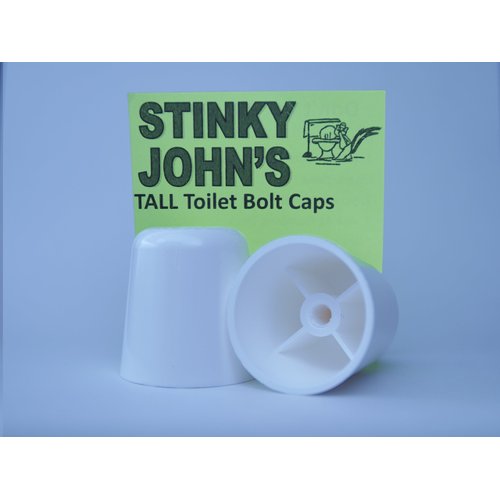 Stinky John's Tall Toilet Bolt Caps: Don't Cut Those Bolts! 100% Made in USA! (1/4 inch Bolt Thread, 4)