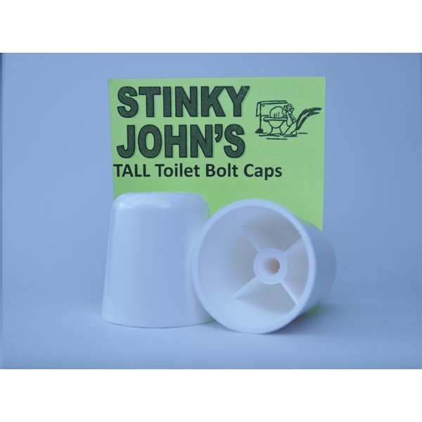 Stinky John's Tall Toilet Bolt Caps: Don't Cut Those Bolts! 100% Made in USA! (1/4 inch Bolt Thread, 4)