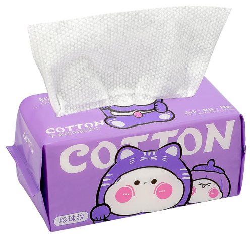 XIAOGUIR Disposable Face Towel Thickened Facial Cleansing Towels Make-up Dry Wipes Skin Care Home Travel 7.87” x 7.87” (100 Count) Extractable