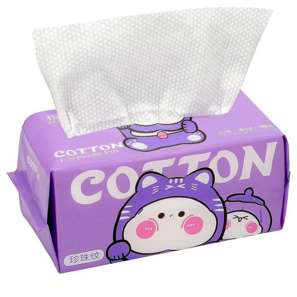 XIAOGUIR Disposable Face Towel Thickened Facial Cleansing Towels Make-up Dry Wipes Skin Care Home Travel 7.87” x 7.87” (100 Count) Extractable